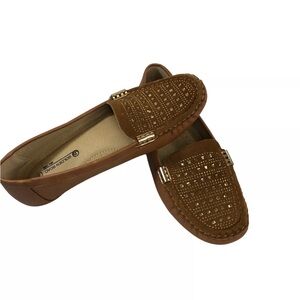 Women’s Golden Road New York Flats Shoes in Camel Color with Sparkles size 8 M